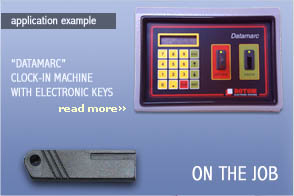 contactless key application example: datamarc - clock-in machine with electronic keys - attendance terminal - ON THE JOB